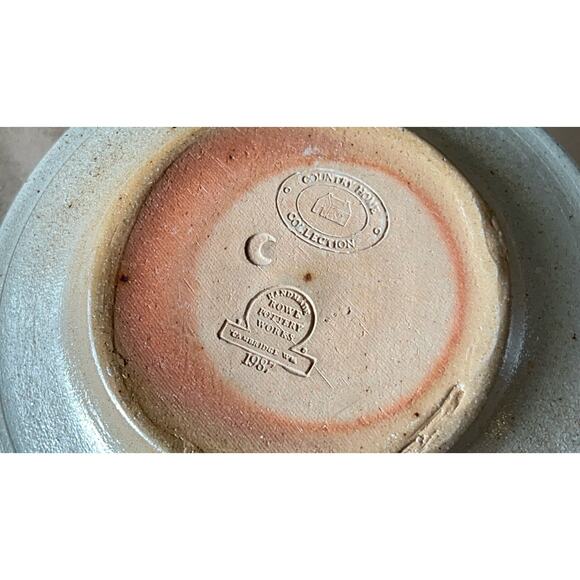 Rowe Pottery Chamber Candle Holder Blue Hearts and Beeswax Candles Countrycore - Picture 6 of 11